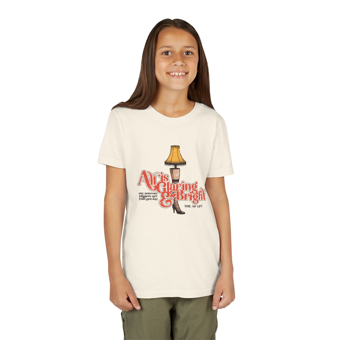 All is Glaring & Bright - Leg Lamp - Sensory Triggers - Youth Short Sleeve Tee