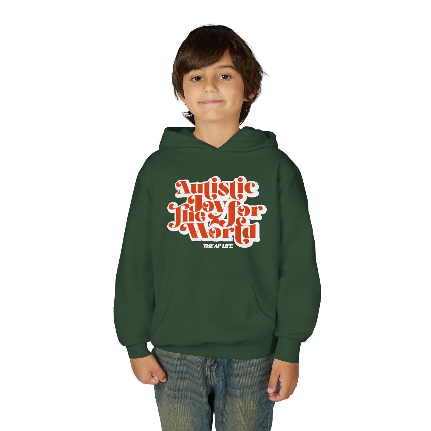 Autistic Joy for the World - Youth Heavy Blend Hooded Sweatshirt