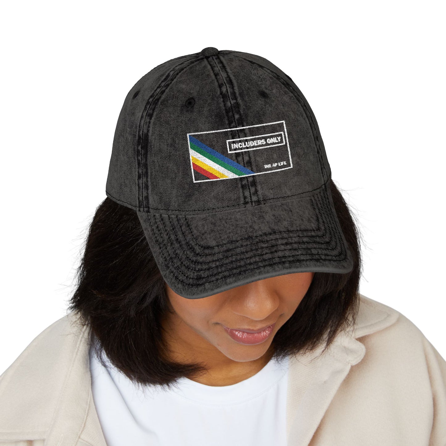 Includers Only - Disability Pride Flag - Vintage Cap (Embroidery)