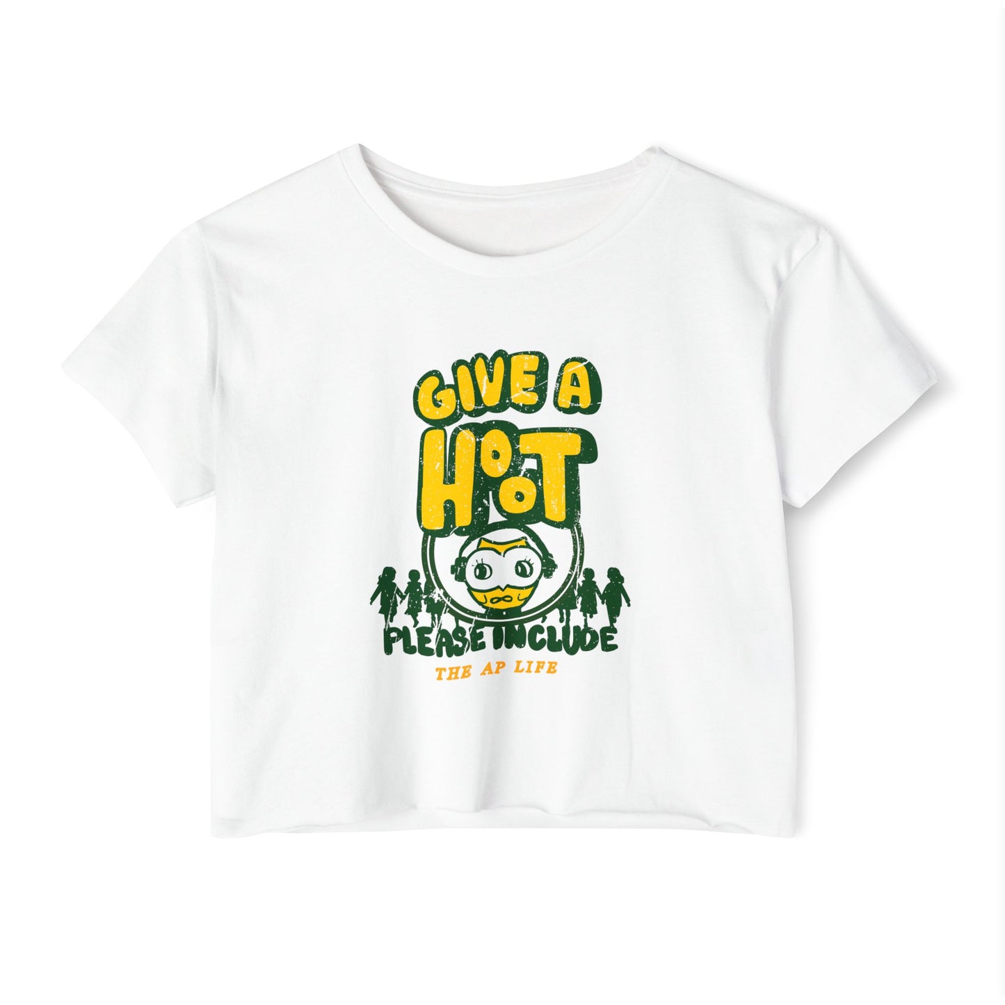 Give A Hoot - Just Include - Retro PSA Style - Women's Crop Top