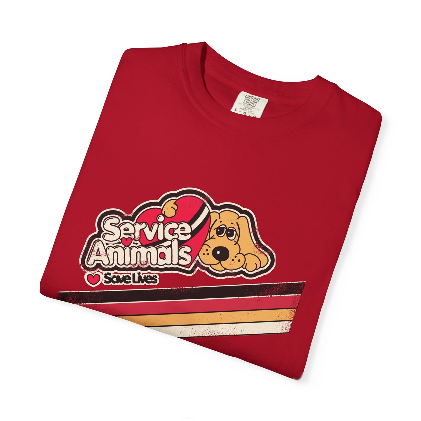 Service Animals Save Lives - Adult Unisex Garment-Dyed T-shirt