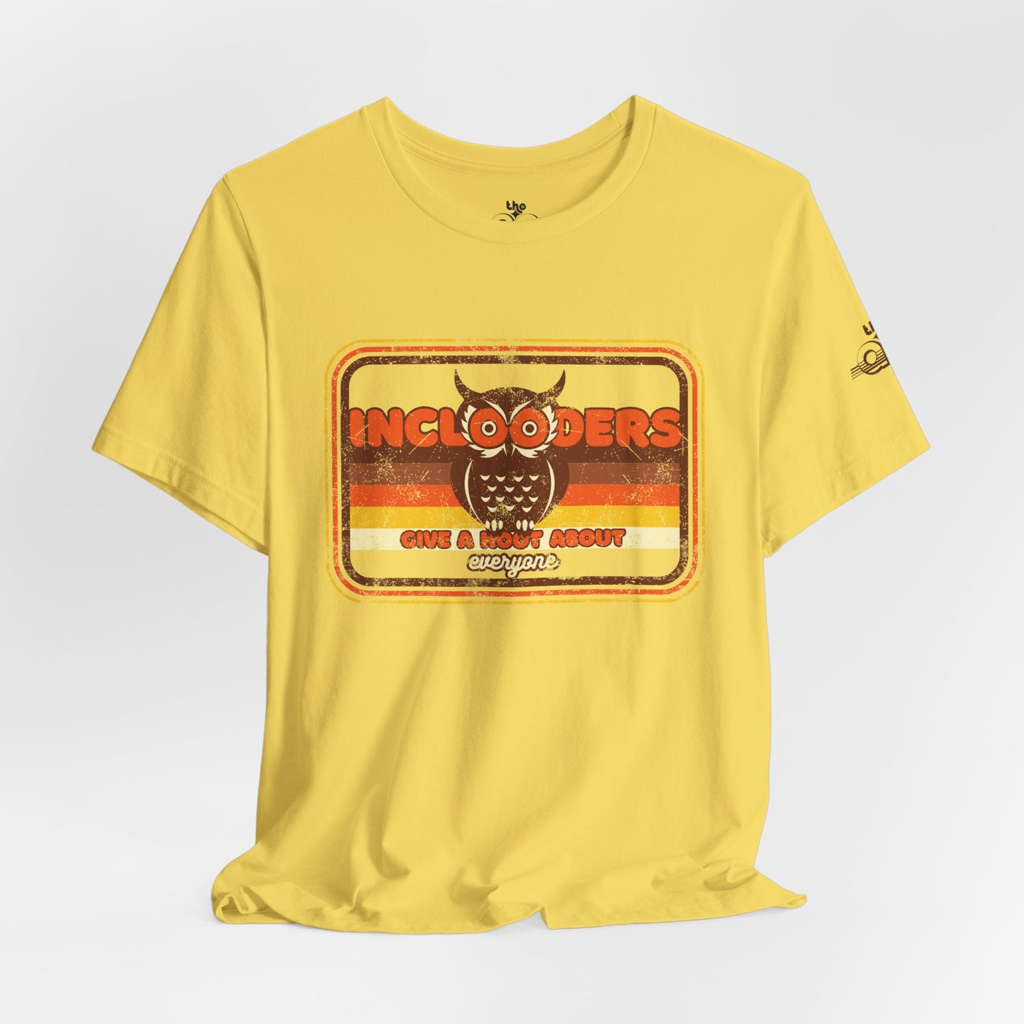 Inclooders Give a Hoot About Everyone - Adult Unisex Jersey Short Sleeve Tee