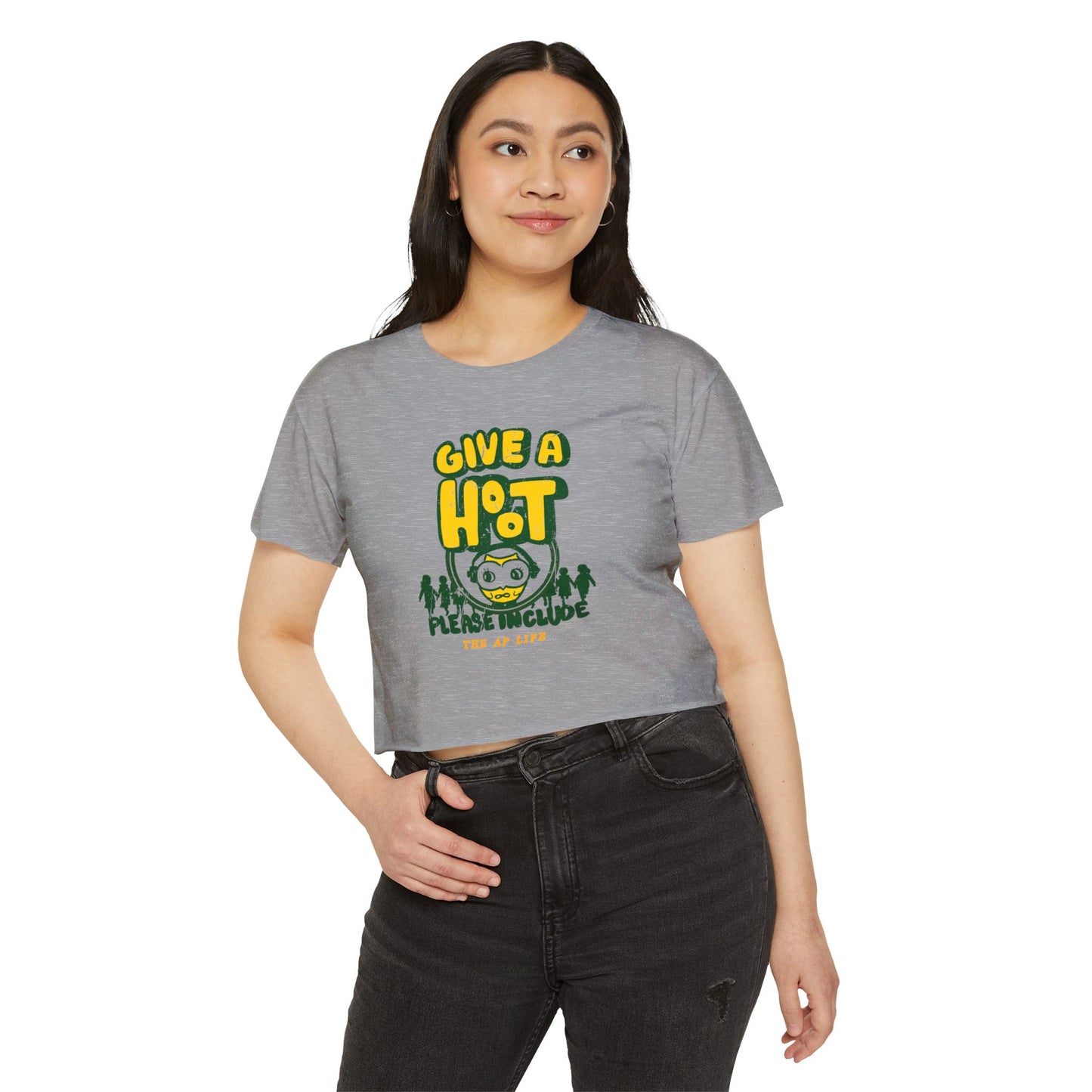 Give A Hoot - Just Include - Retro PSA Style - Women's Crop Top
