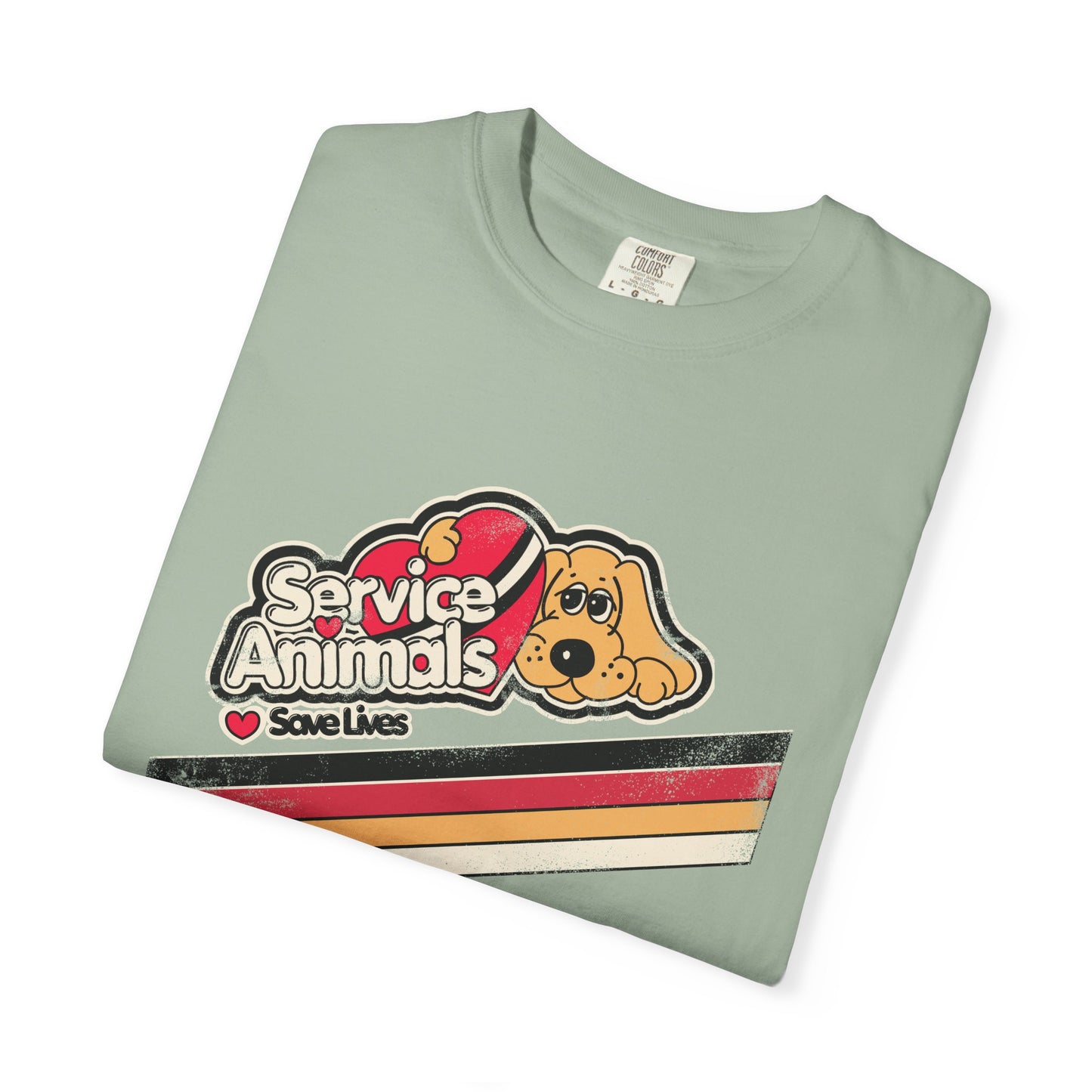 Service Animals Save Lives - Adult Unisex Garment-Dyed T-shirt