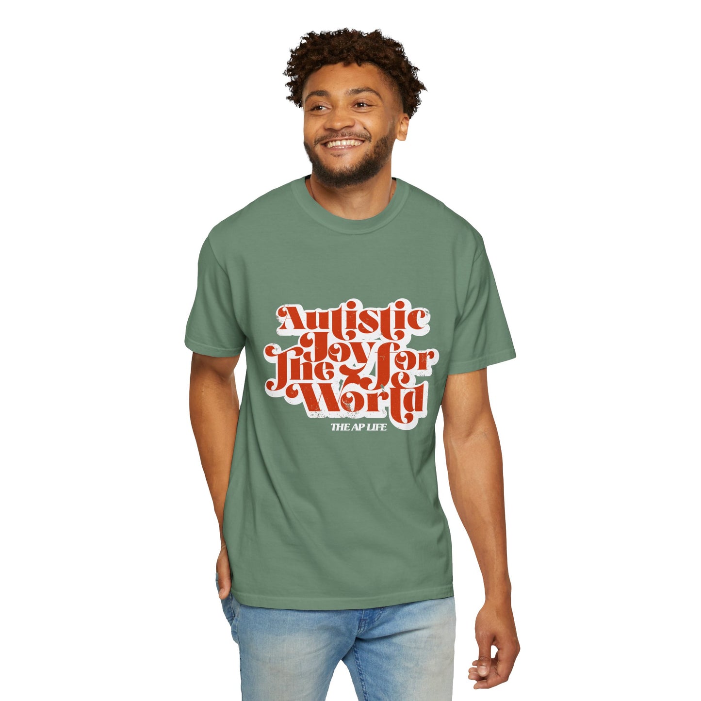 Autistic Joy for the World - Adult Unisex Garment-Dyed T-shirt