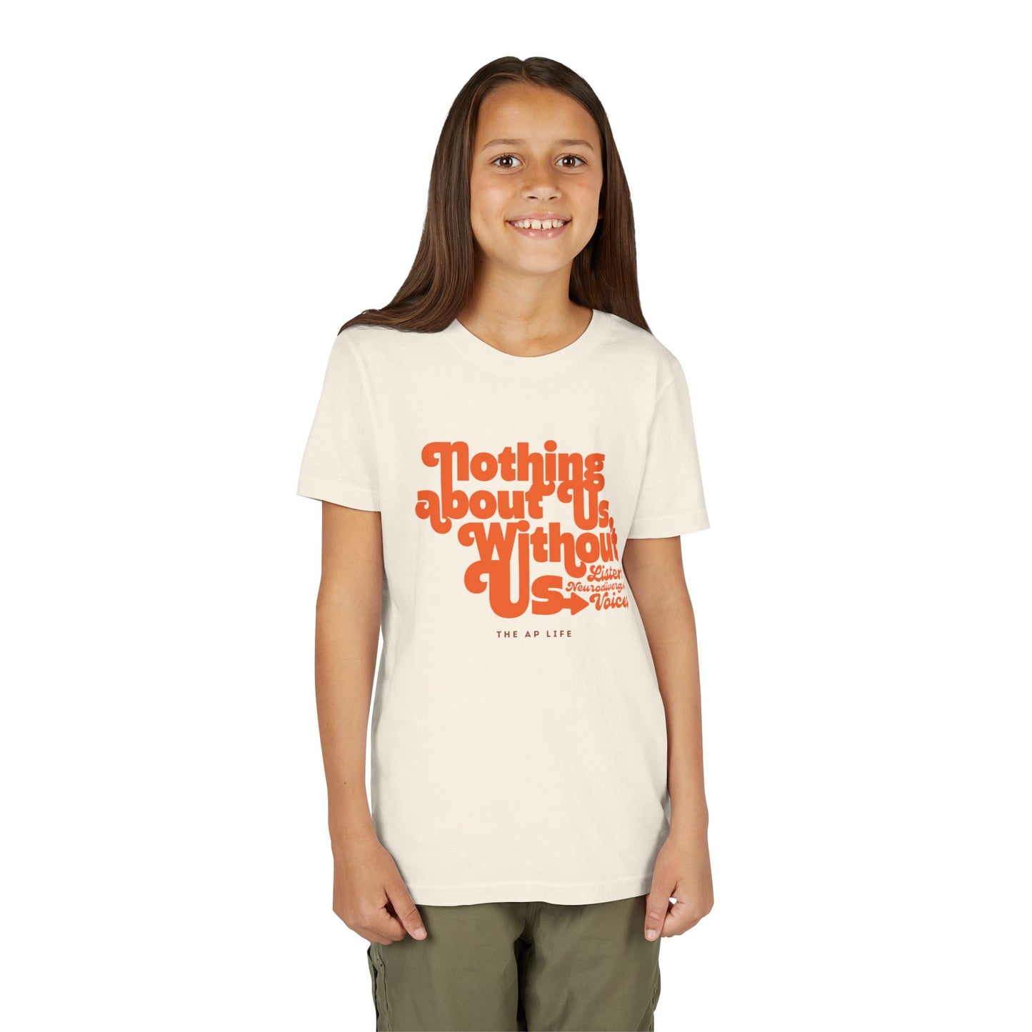 Nothing About Us, Without Us (Listen to Neurodivergent Voices) - Youth Unisex Jersey Tee