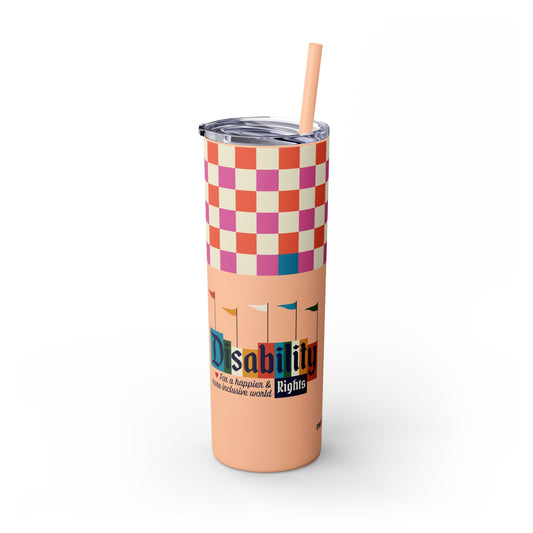 Disability Rights for a Happier & More Inclusive World - 20oz insulated tumbler with straw