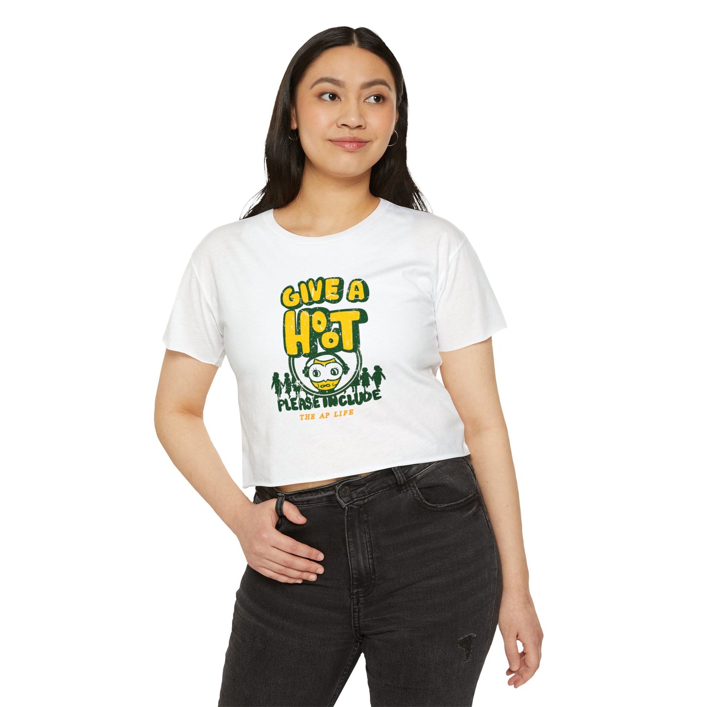 Give A Hoot - Just Include - Retro PSA Style - Women's Crop Top