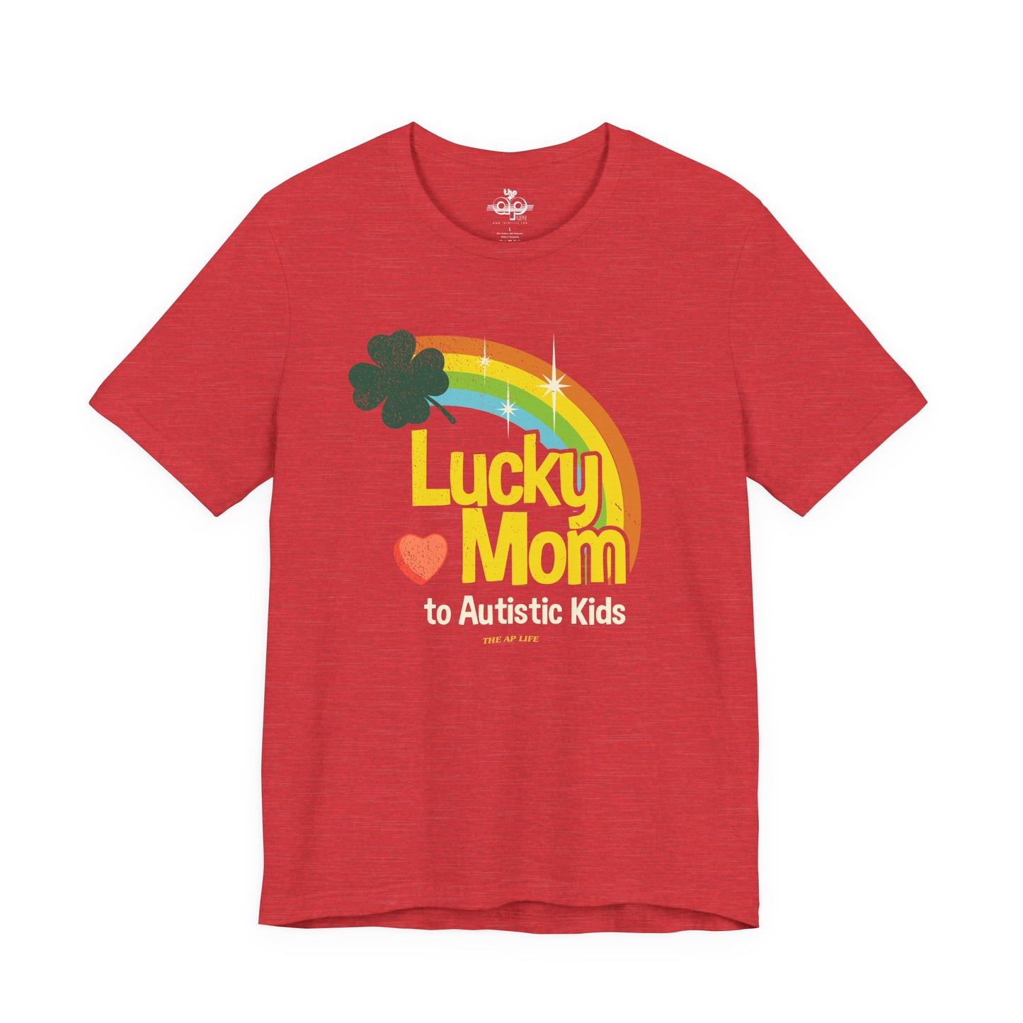 Lucky Mom to Autistic Kids - Adult Unisex Jersey Short Sleeve Tee