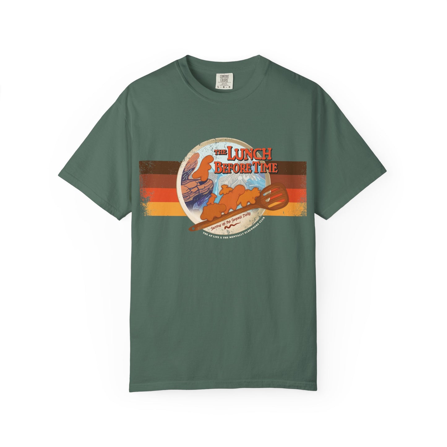 The Lunch Before Time- Serving Up the Sequels Daily - Adult Unisex Garment-Dyed T-shirt - Collab Design with TMEC
