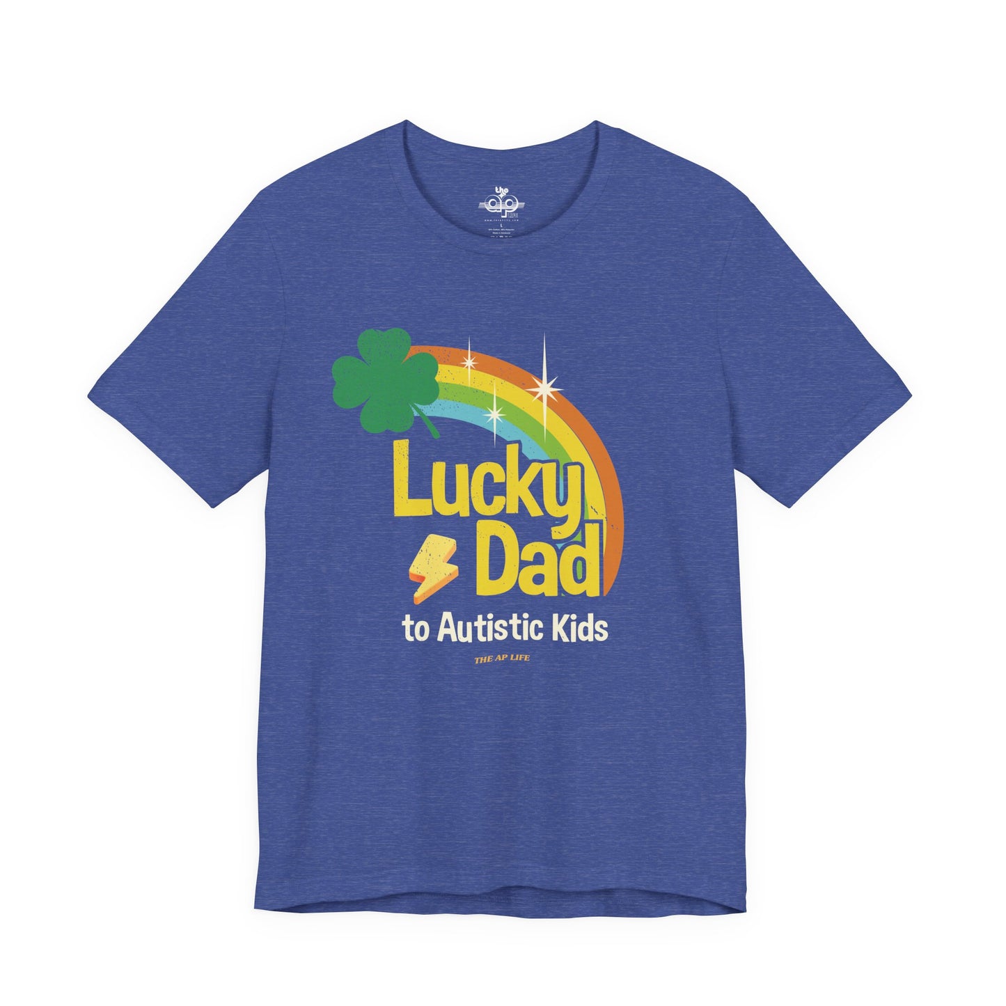 Lucky Dad to Autistic Kids - Adult Unisex Jersey Short Sleeve Tee
