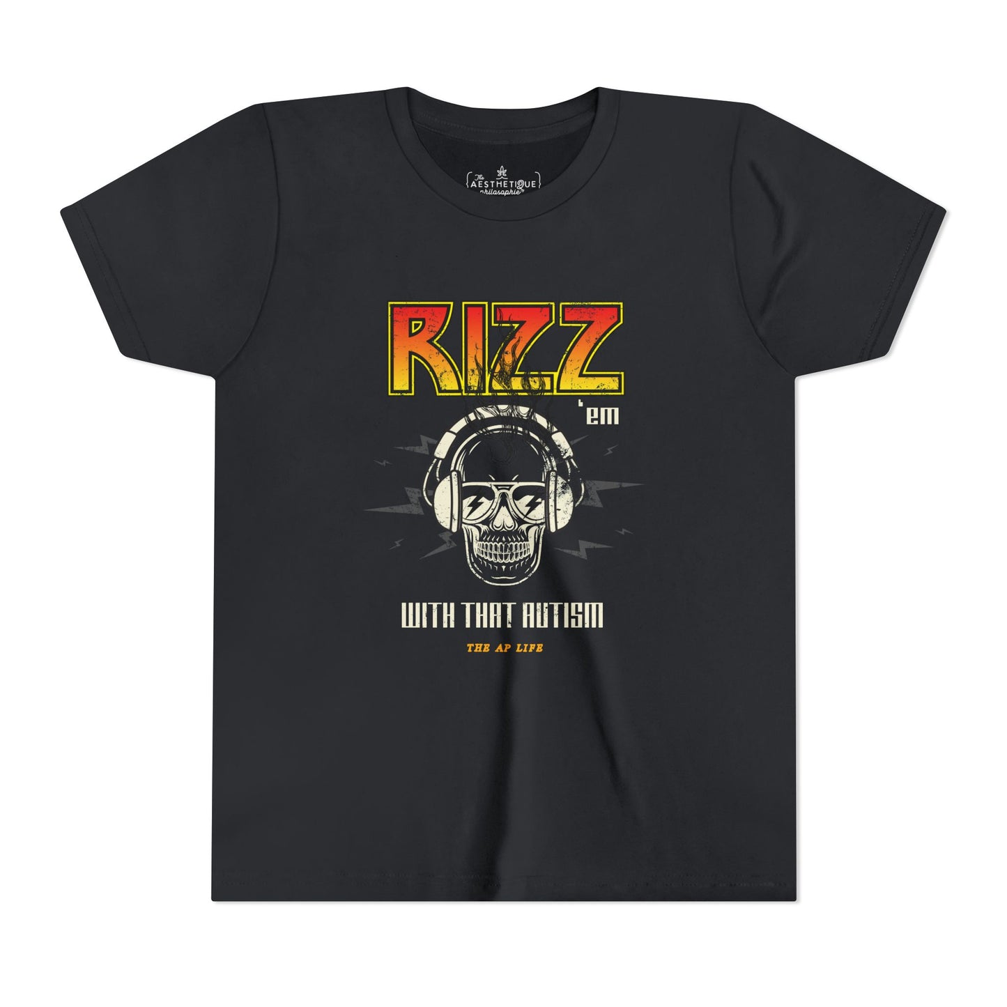 Rizz 'Em With That Autism Rocker Style Tee - Youth Unisex Tee