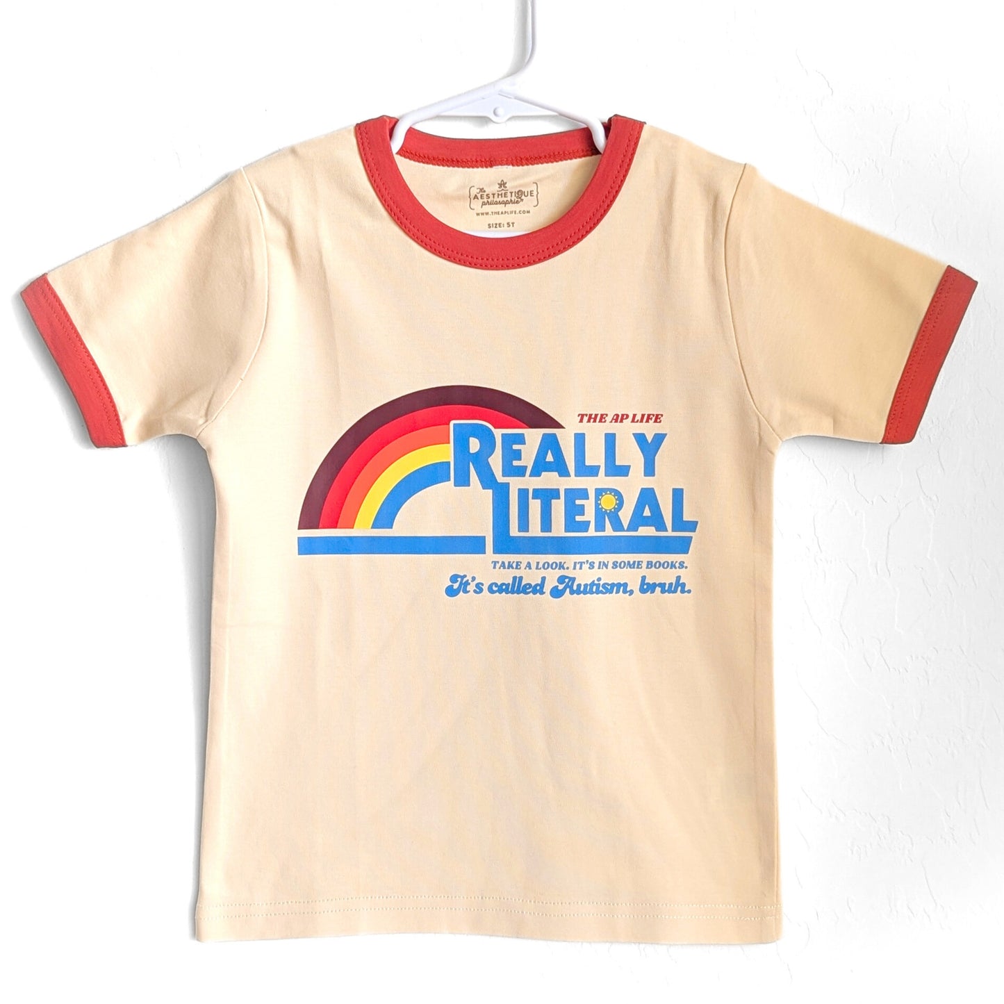 Really Literal - Take a Look, it's in Some Books - It's Called Autism, Bruh - Little Kids' Unisex Ringer Tee