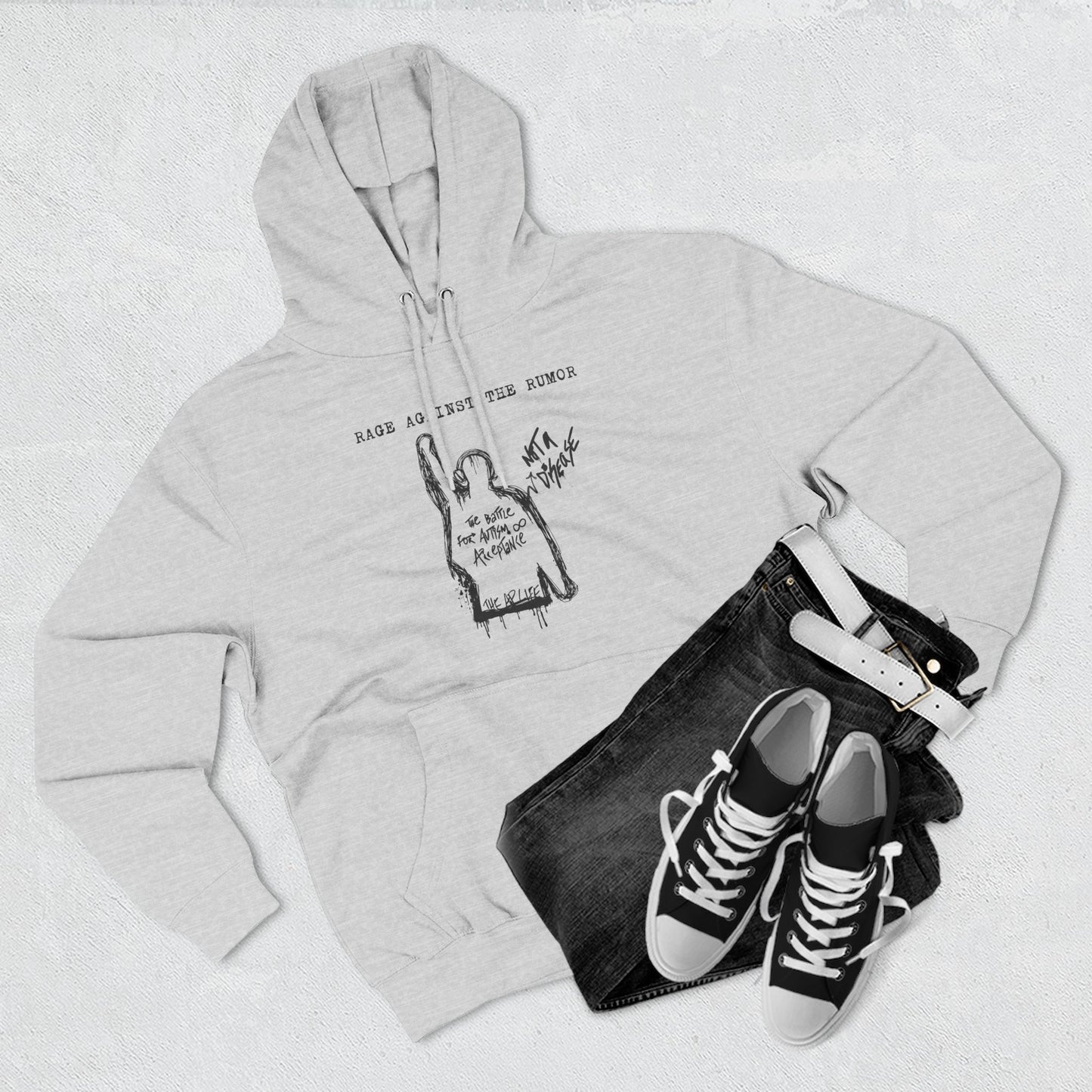 Rage Against the Rumor - The Battle for Autism Acceptance - Adult Unisex Hoodie