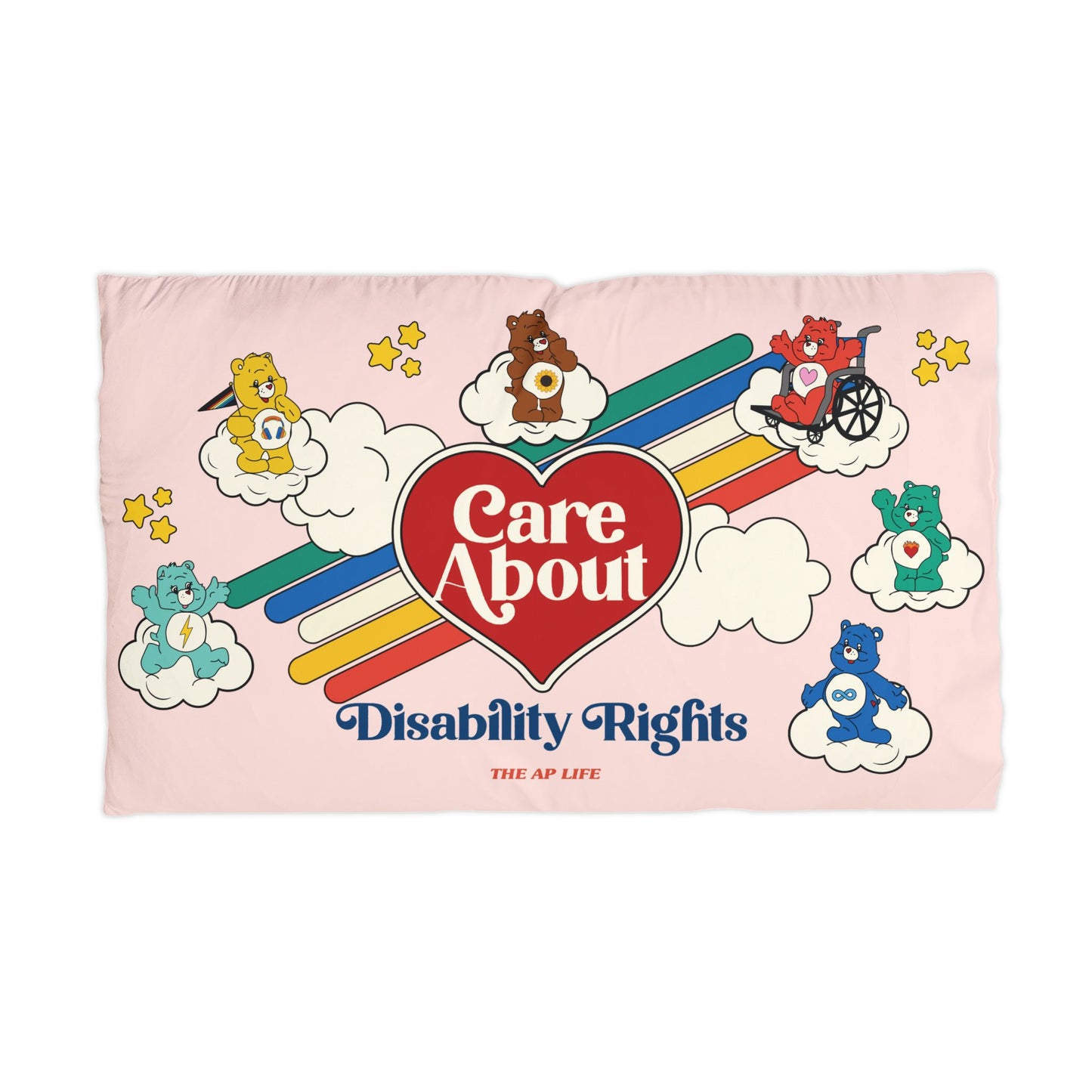 Care About Disability Rights - Retro 80s Vibe - Microfiber Pillowcase