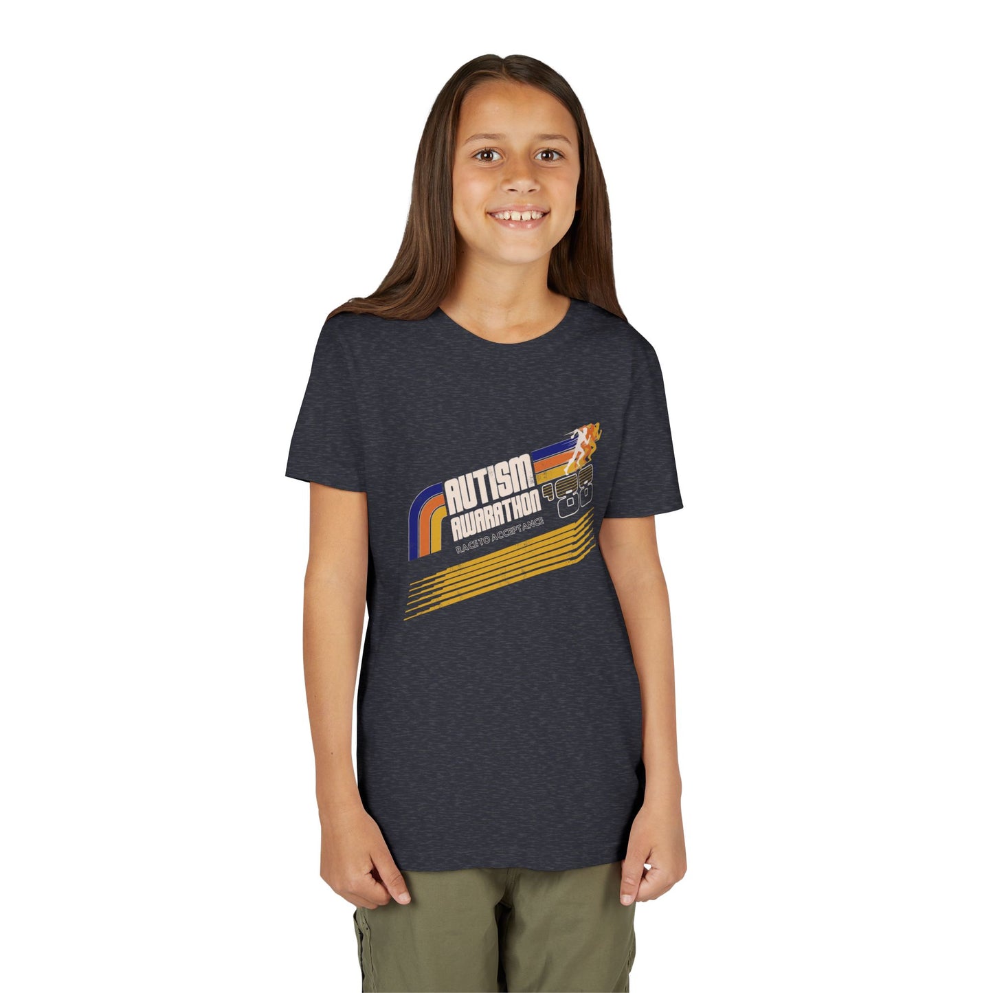 Autism Awarathon - Race to Acceptance - Youth Unisex Short Sleeve Tee