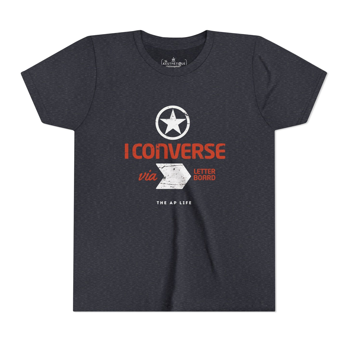 I Converse Via Letterboard - Youth Unisex Jersey Tee