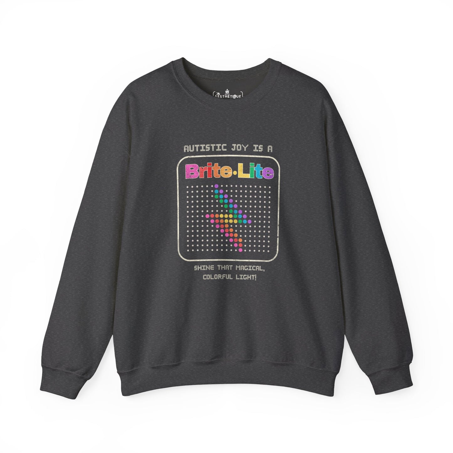 Autistic Joy is a Brite Lite - Adulte Unisex Heavy Blend™ Crewneck Sweatshirt