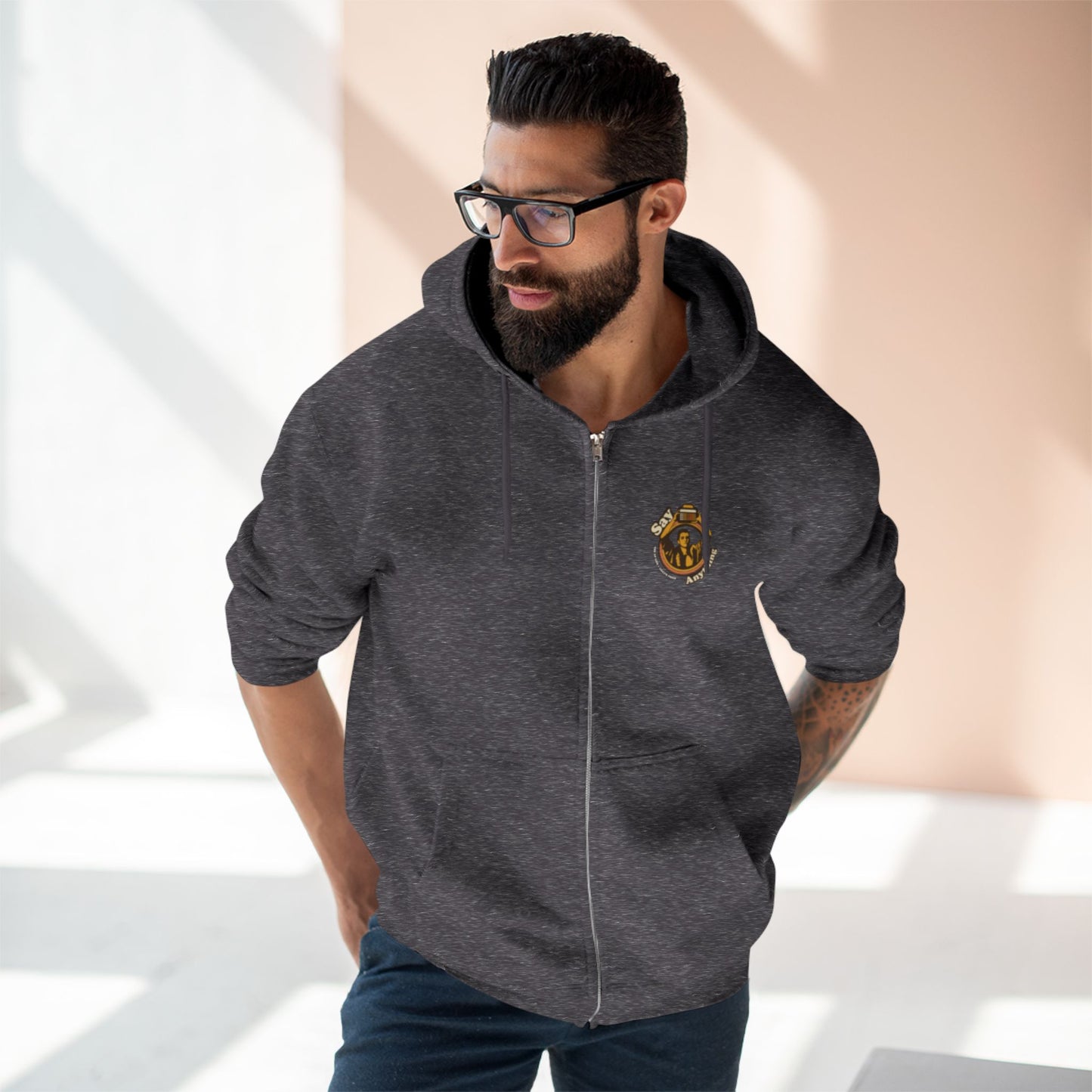 Say Anything - AAC- Lilly's Voice + The AP Life - Adult Unisex Zip Hoodie