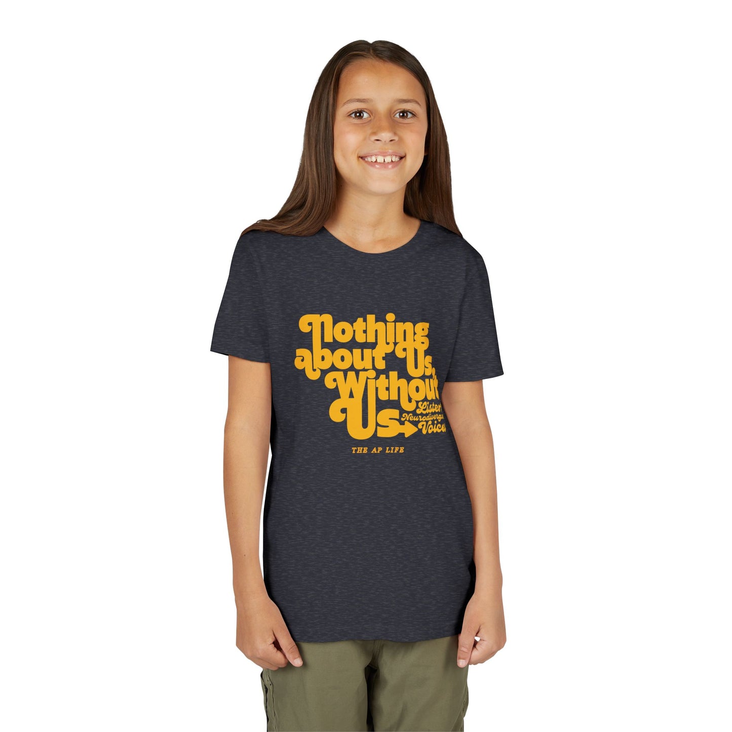 Nothing About Us, Without Us (Listen to Neurodivergent Voices) - Youth Unisex Jersey Tee