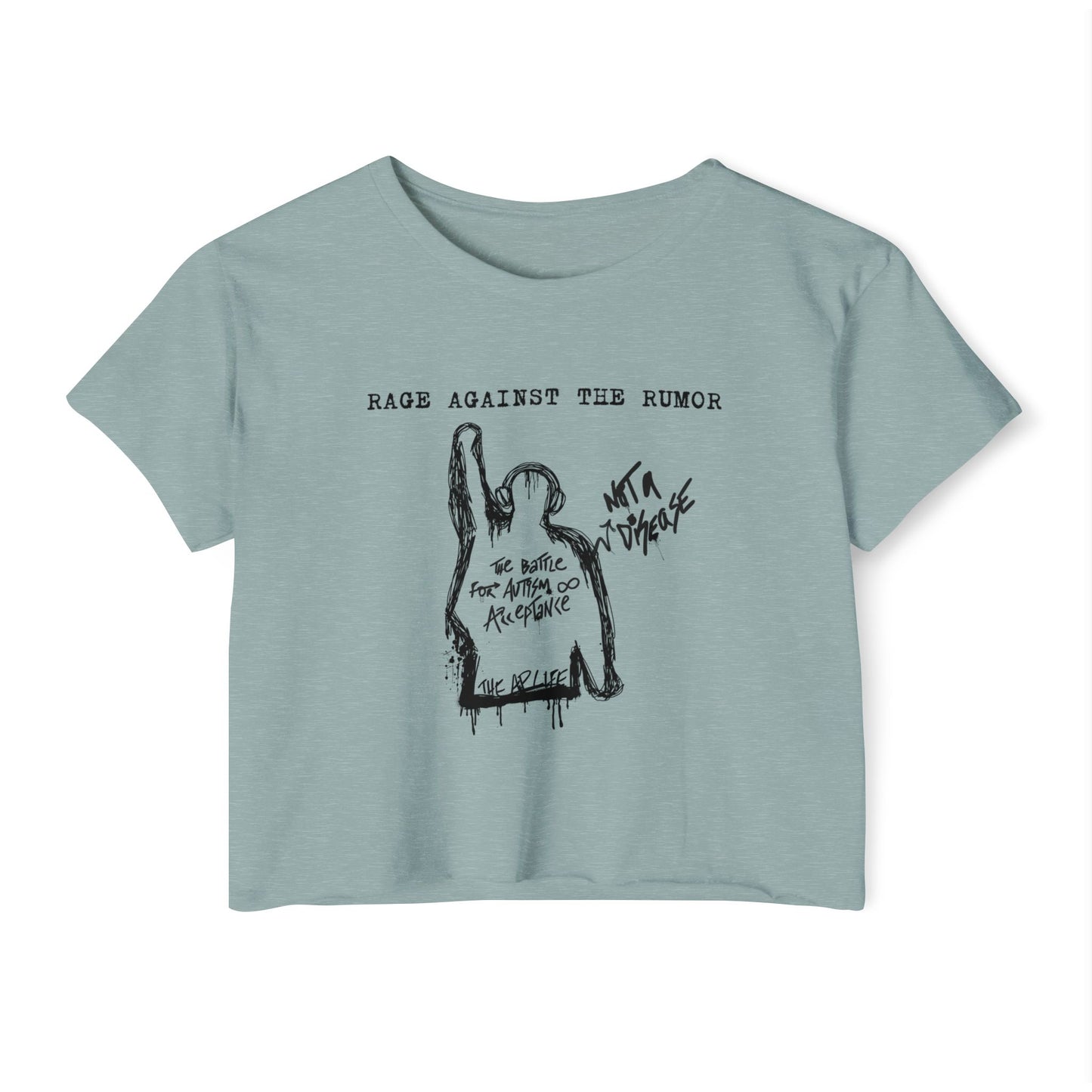 Rage Against the Rumor - The Battle for Autism Acceptance - Women's Crop Top Tee