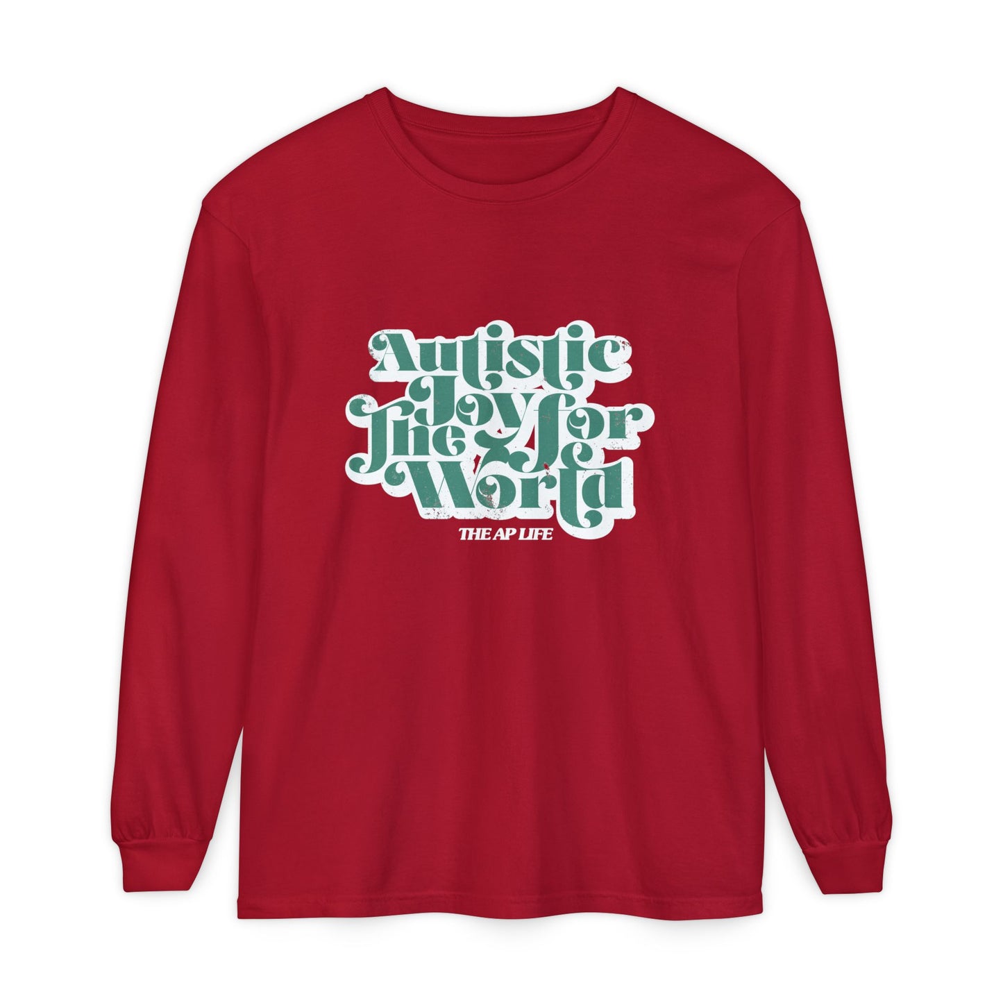 Autistic Joy for the World - Unisex Garment-dyed Long Sleeve T-Shirt