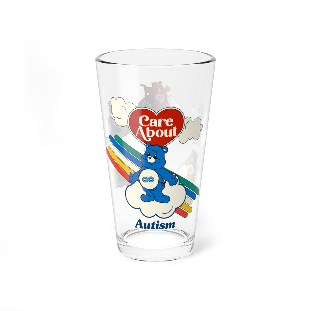 Care About Autism - Drinking Glass, 16oz