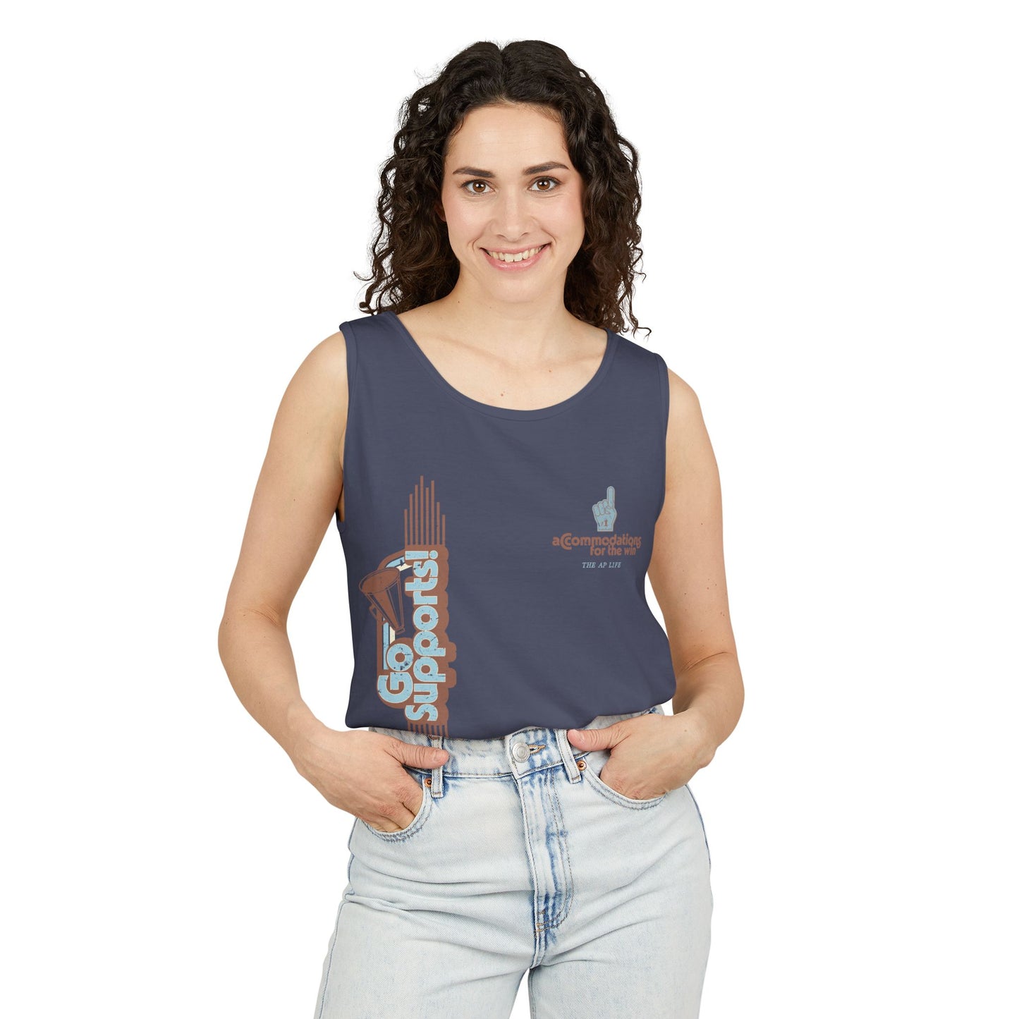 Go Supports! Accommodations for the Win - Support Needs Advocate Adult Unisex Tank Top
