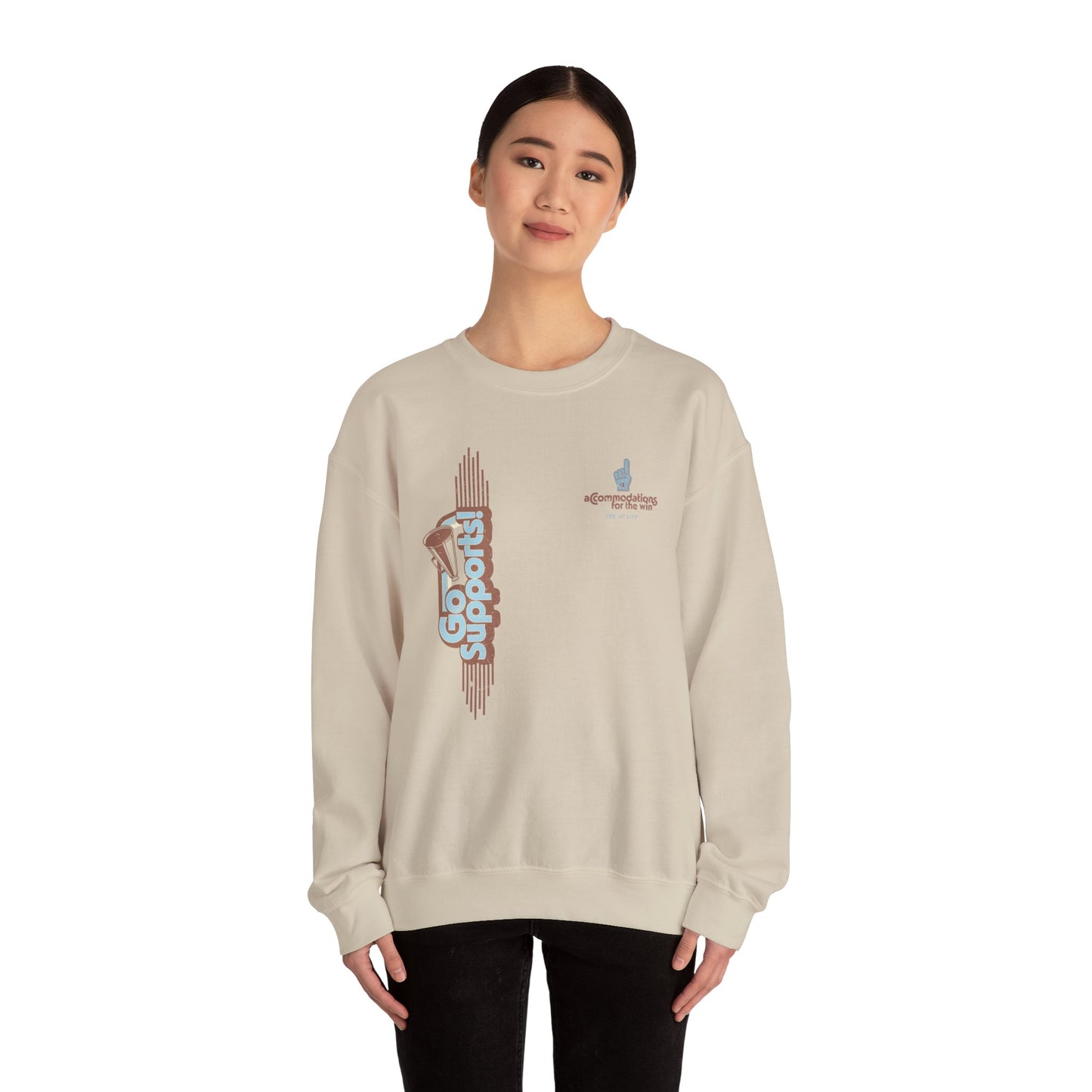 Go Supports! Accommodations for the Win - Support Needs Advocate Adult Unisex Sweatshirt