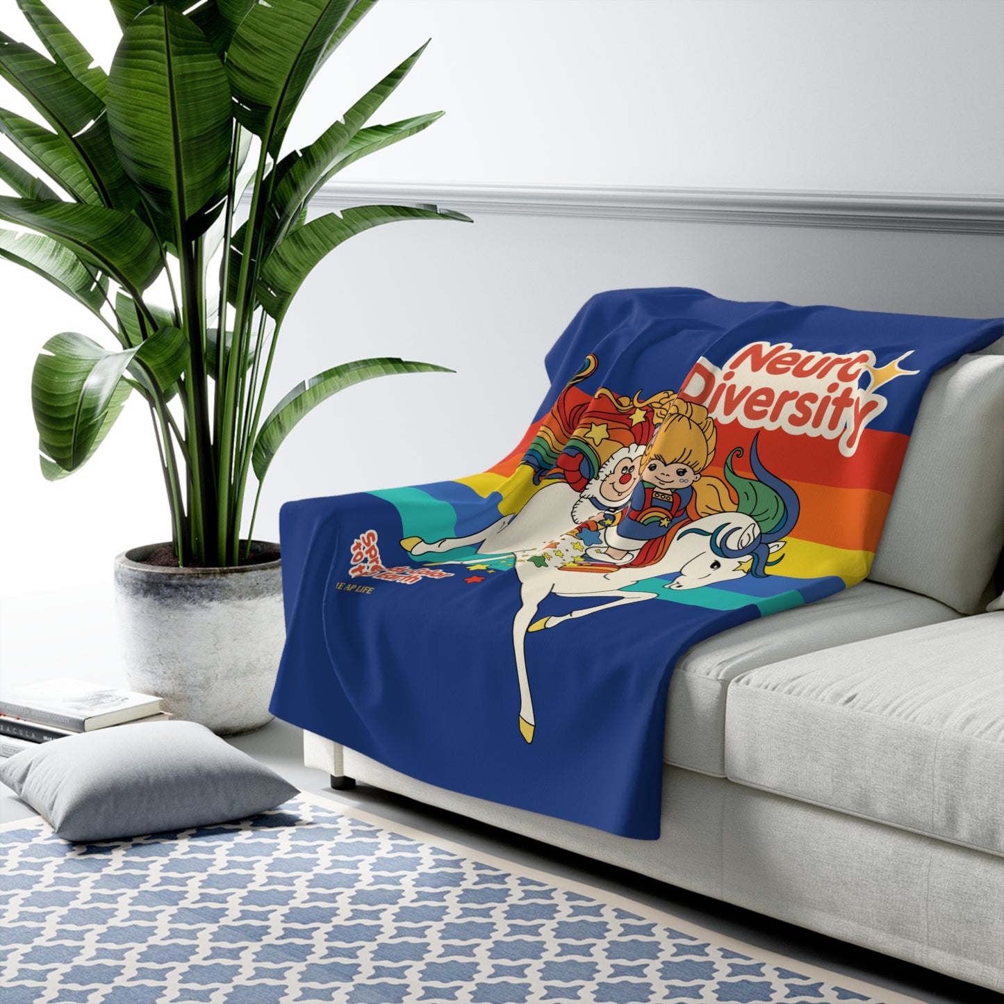 Neurodiversity Spreads Color to the Earth - Sherpa Fleece Blanket