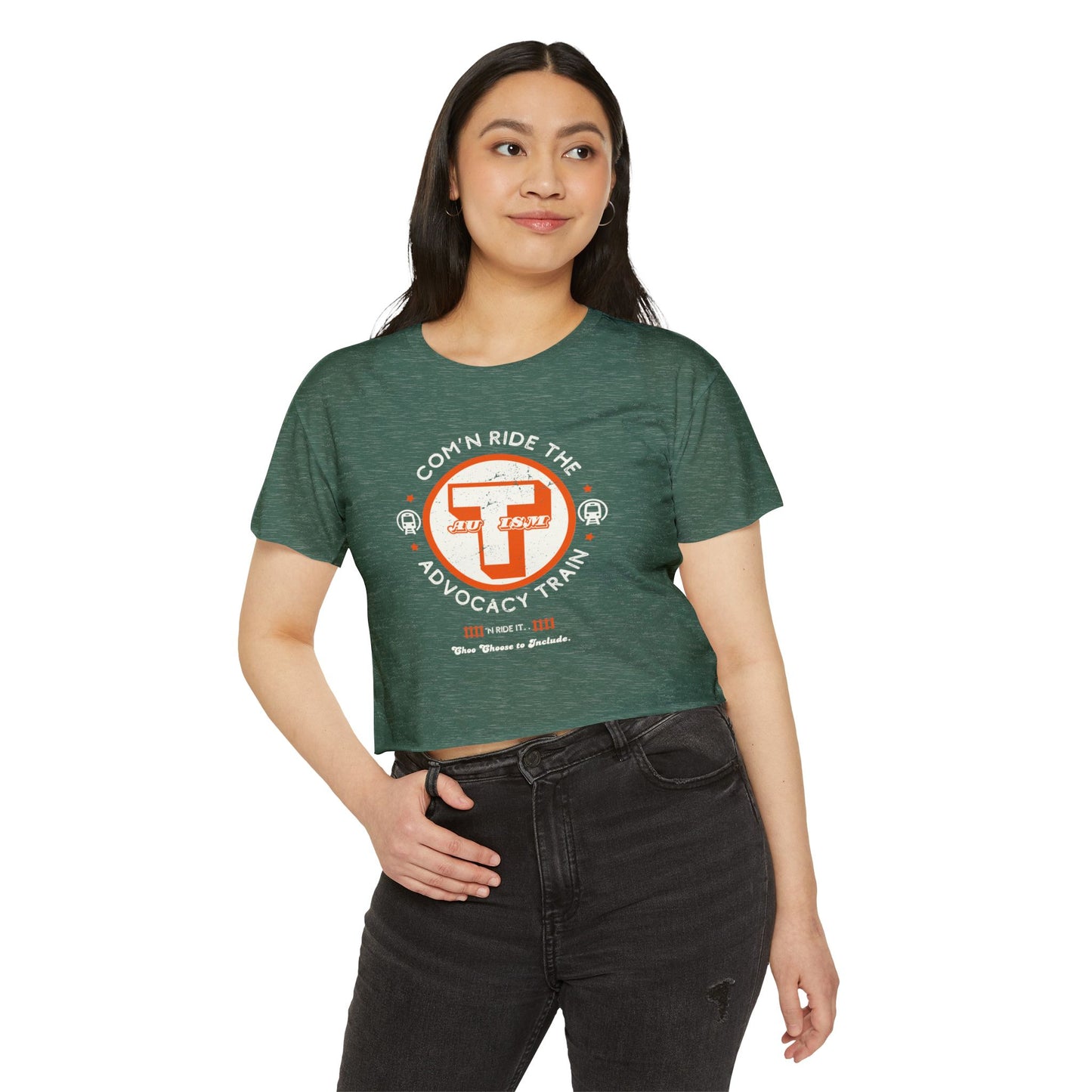 C'mon Ride The Autism Advocacy Train - Women's Crop Top