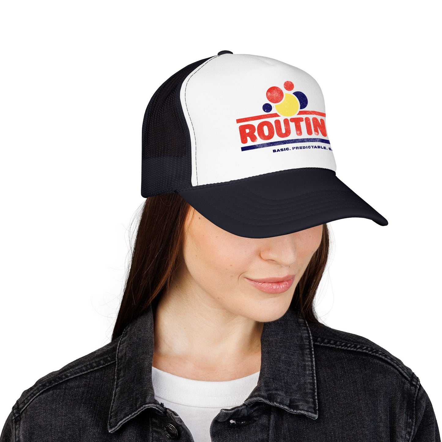 ROUTINE - Basic. Predictable. Safe. - Adult Unisex Foam Trucker Hat