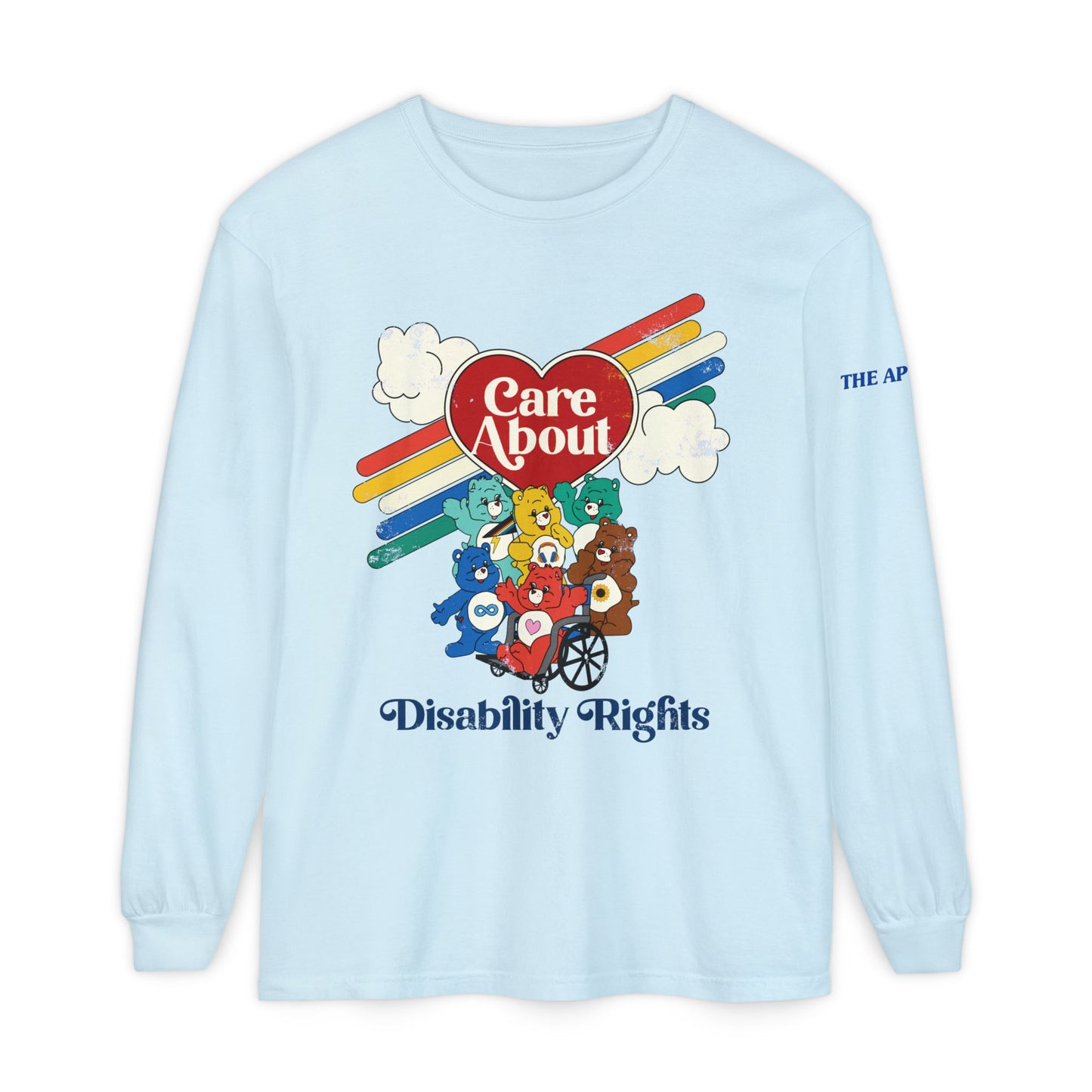 Care About Disability Rights - Retro 80s Vibe - Adult Unisex Garment-dyed Long Sleeve T-Shirt