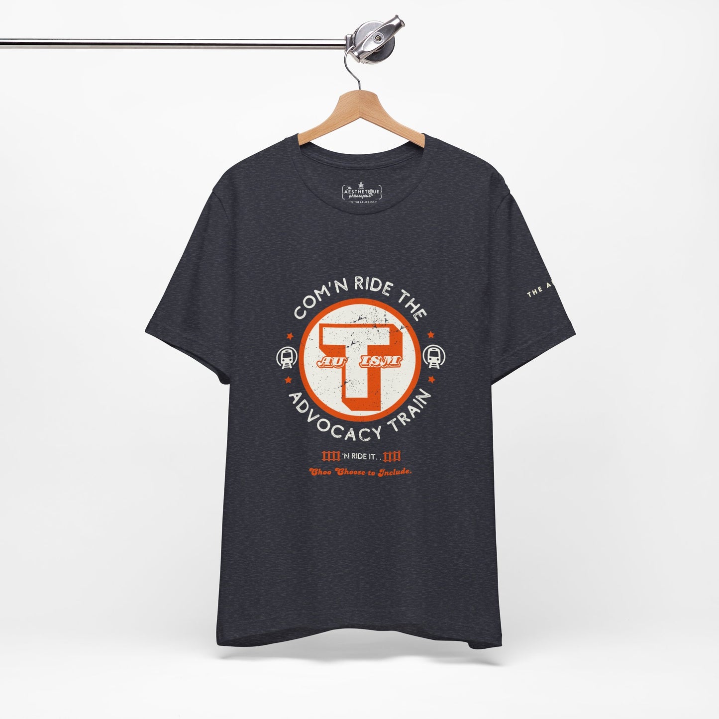C'mon Ride The Autism Advocacy Train - Adult Unisex Jersey Tee