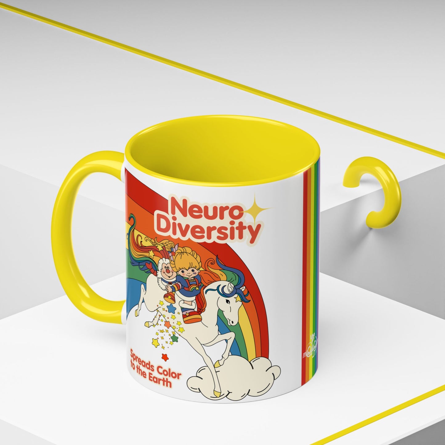 Neurodiversity Spreads Color to the Earth - Accent Coffee Mug (11, 15oz)