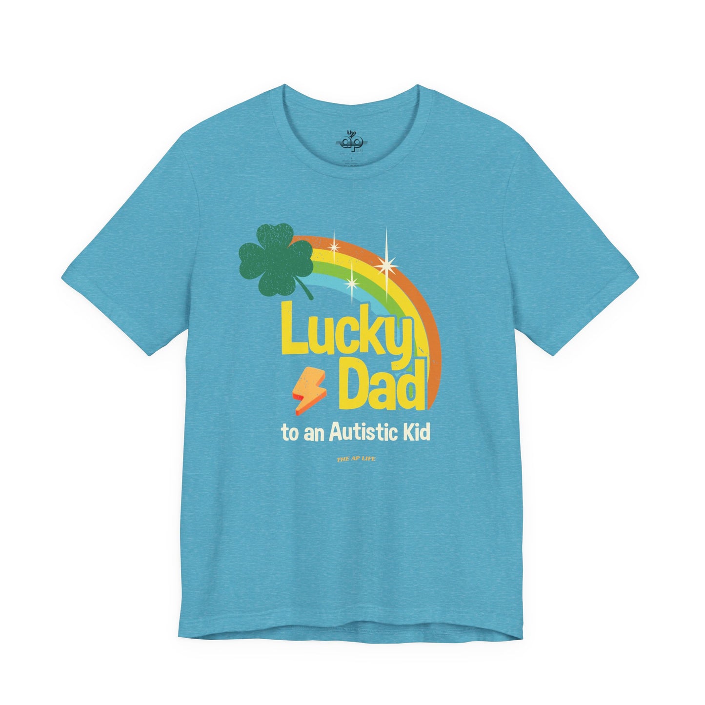 Lucky Dad to an Autistic Kid - Adult Unisex Jersey Short Sleeve Tee