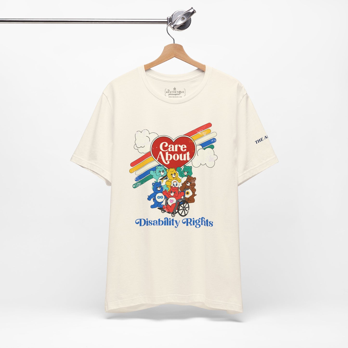 Care About Disability Rights - Retro 80s Vibe - Adult Unisex Jersey Tee (Ships Internationally)