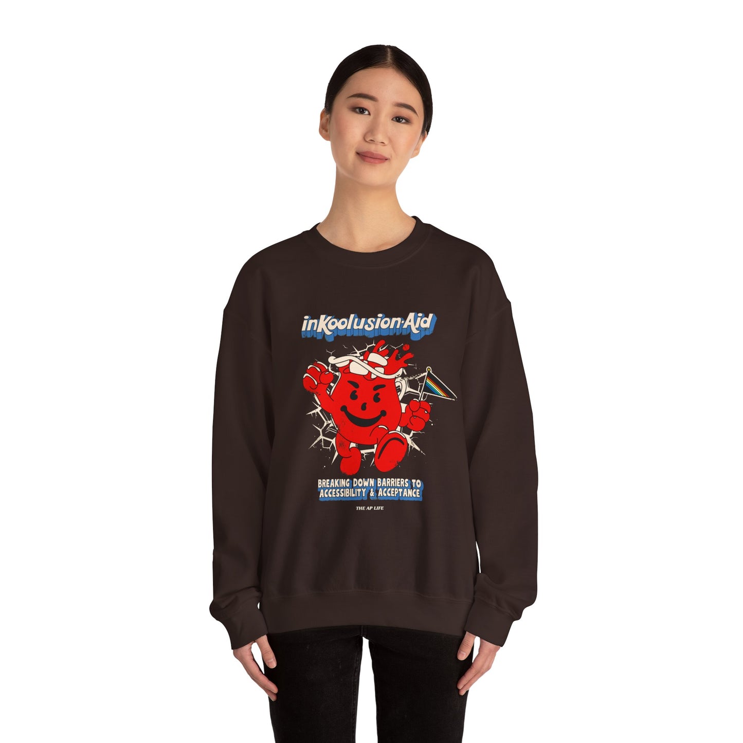 InKoolusion Aid - Breaking Down Barriers to Accessibility & Acceptance - Adult Unisex Heavy Blend™ Crewneck Sweatshirt