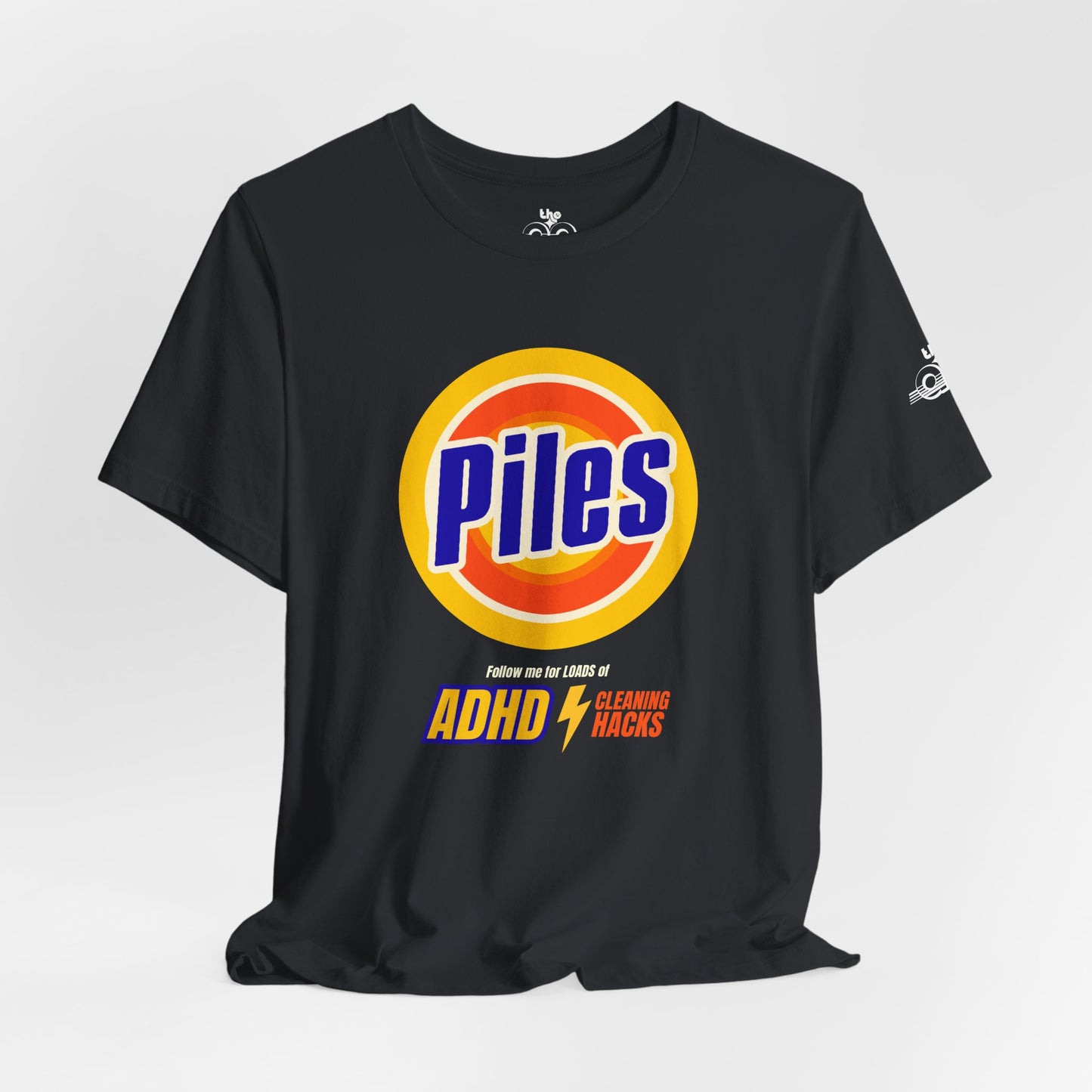 Piles - Loads of ADHD Cleaning Hacks - Adult Unisex Jersey Short Sleeve Tee