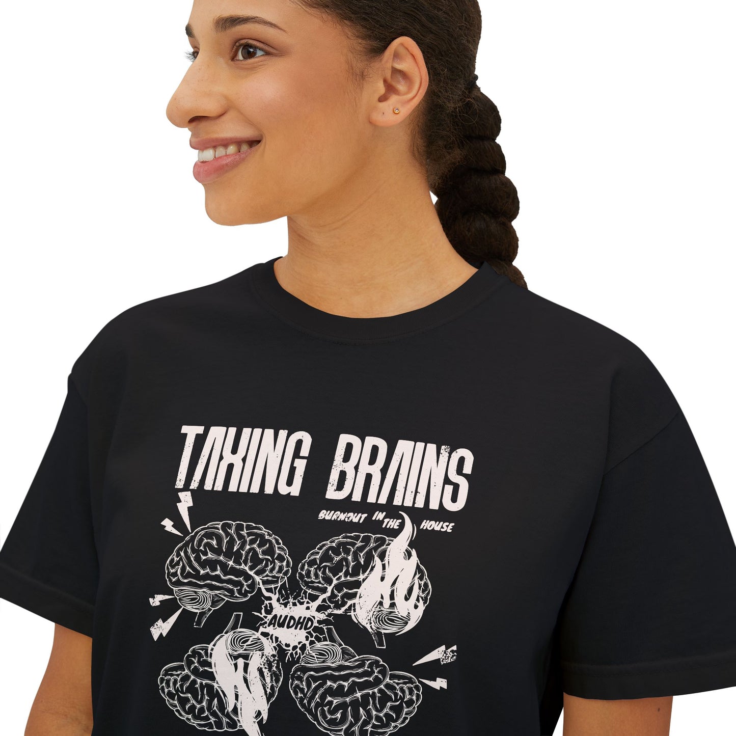 Taxing Brains - Burnout in the House - AuDHD - Women's Boxy Tee
