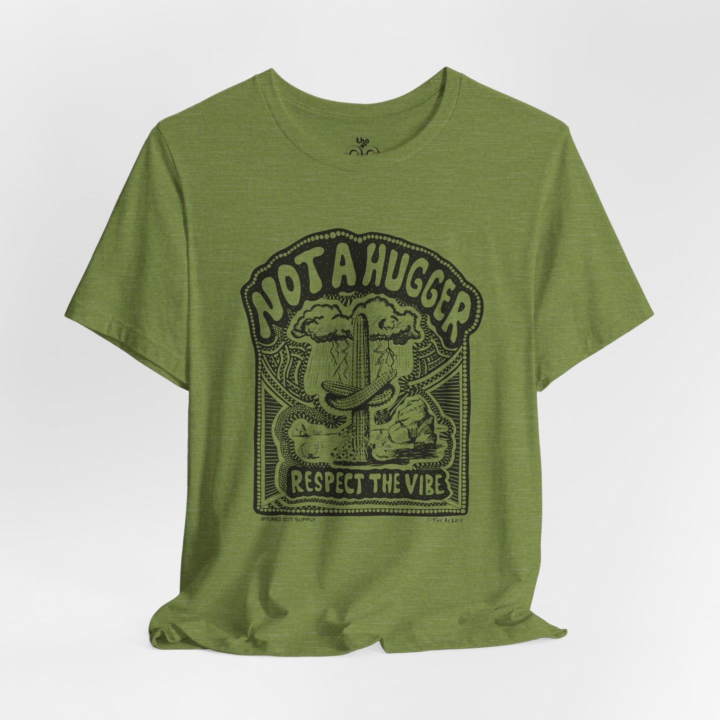 Not A Hugger - Adult Unisex Jersey Short Sleeve Tee - Tuned Out Supply + The AP Life Collab