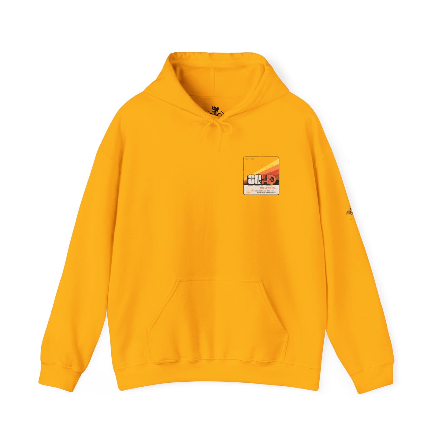 80sHD Millennial - Left Undiagnosed and Feral Well into Adulthood - Adult Unisex Heavy Blend™ Hooded Sweatshirt