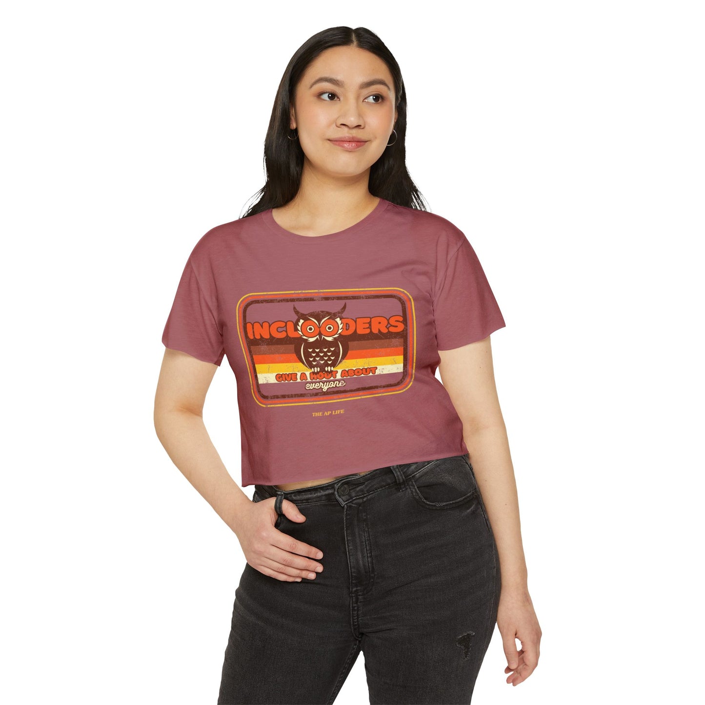 Inclooders Give a Hoot About Everyone - Women's Cropped Tee