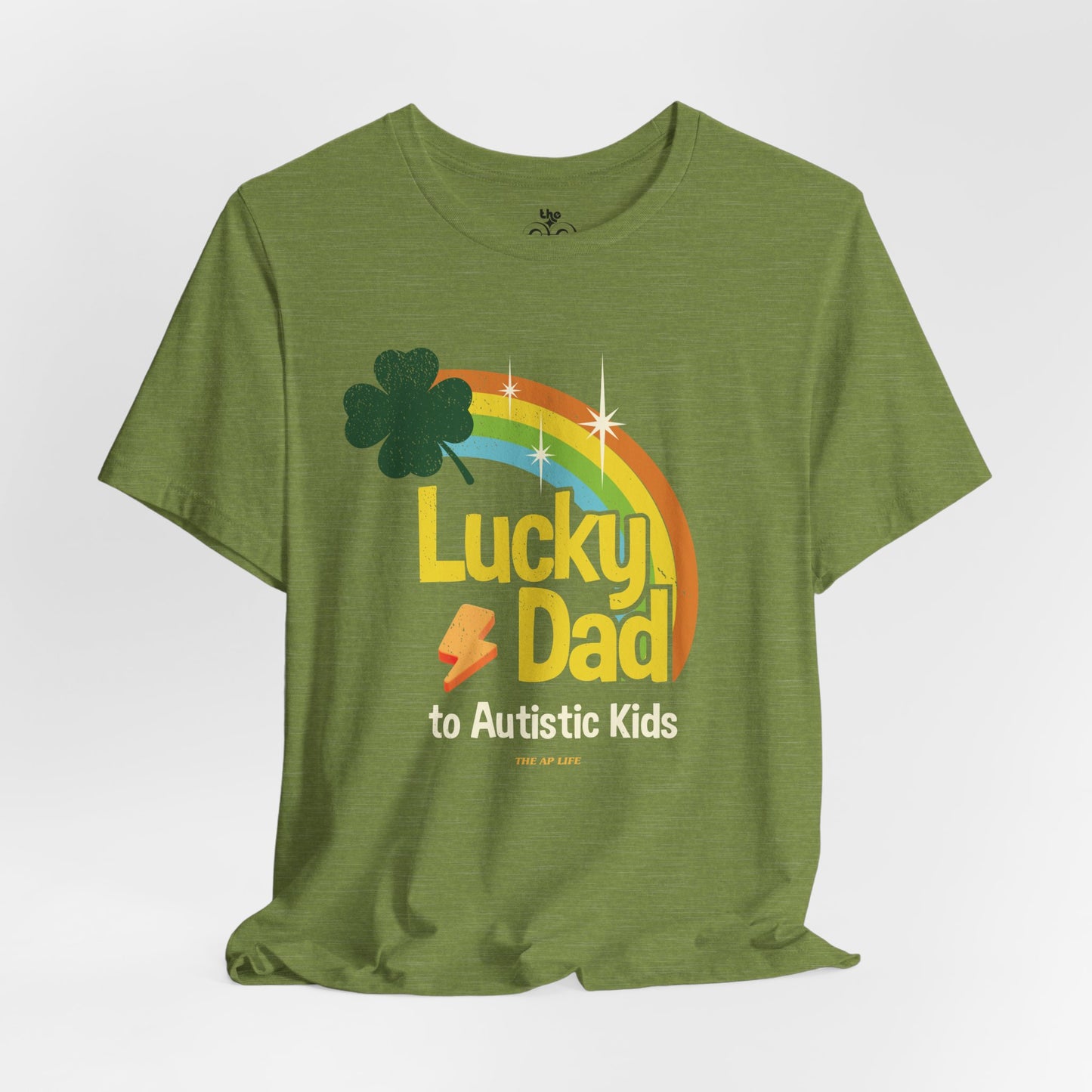 Lucky Dad to Autistic Kids - Adult Unisex Jersey Short Sleeve Tee