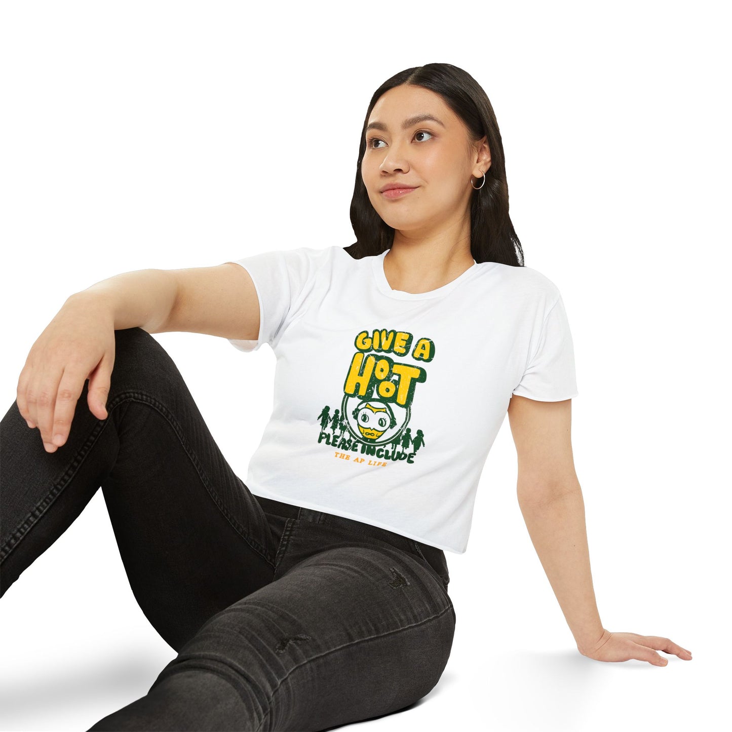 Give A Hoot - Just Include - Retro PSA Style - Women's Crop Top