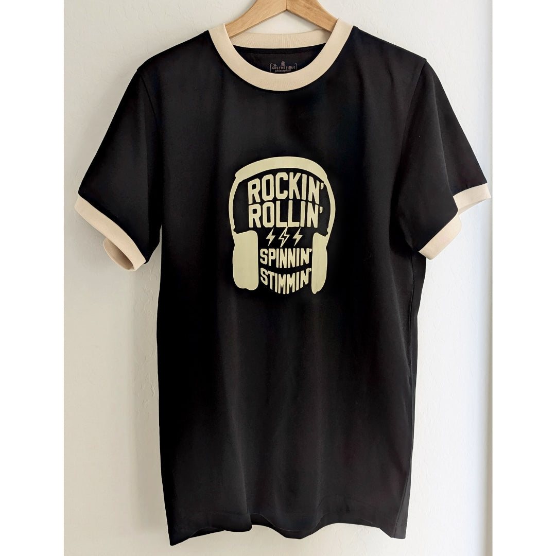 Rockin' Rollin' Spinnin' Stimmin' Unisex Ringer Tee