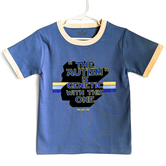 "The Autism" is Genetic with This One - Little Kids' Unisex Ringer Tee