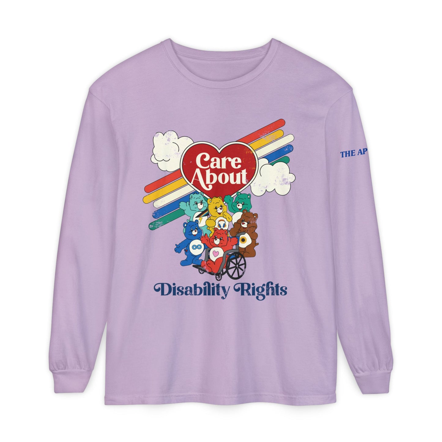 Care About Disability Rights - Retro 80s Vibe - Adult Unisex Garment-dyed Long Sleeve T-Shirt
