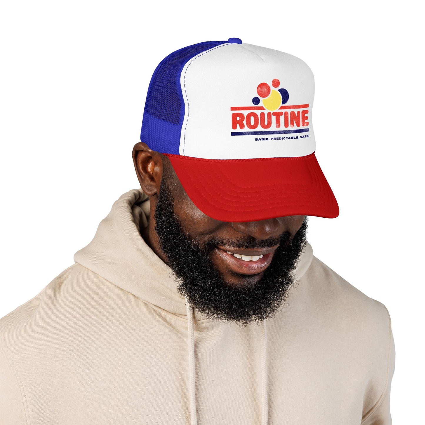 ROUTINE - Basic. Predictable. Safe. - Adult Unisex Foam Trucker Hat