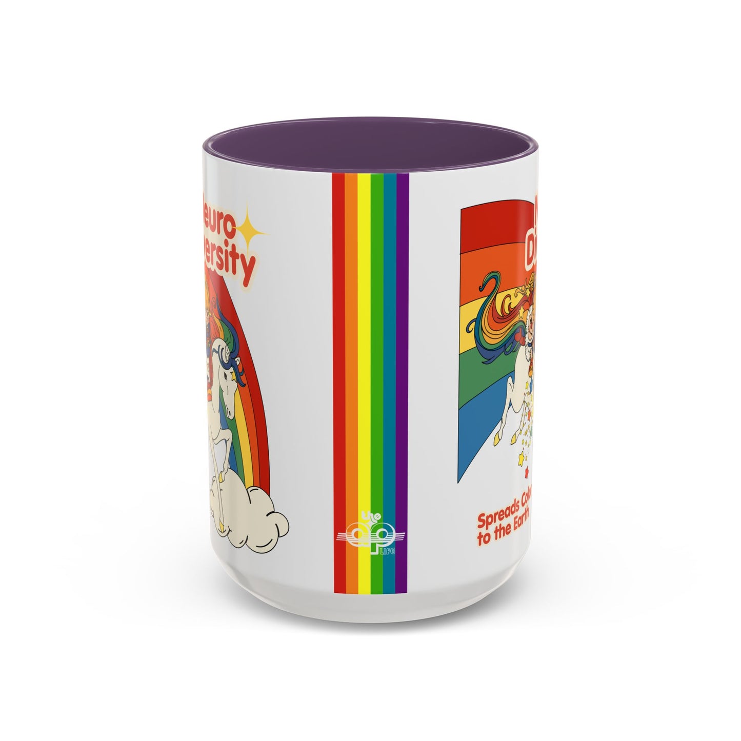 Neurodiversity Spreads Color to the Earth - Accent Coffee Mug (11, 15oz)